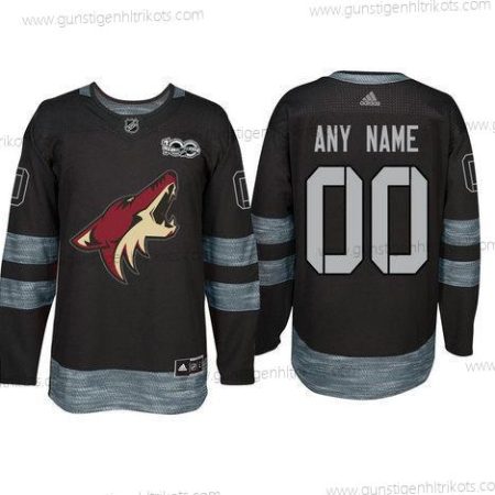 Adidas Arizona Coyotes Personalisiertes 1917-2017 100th Jahrestag Strickerei NHL Trikots – Schwarz