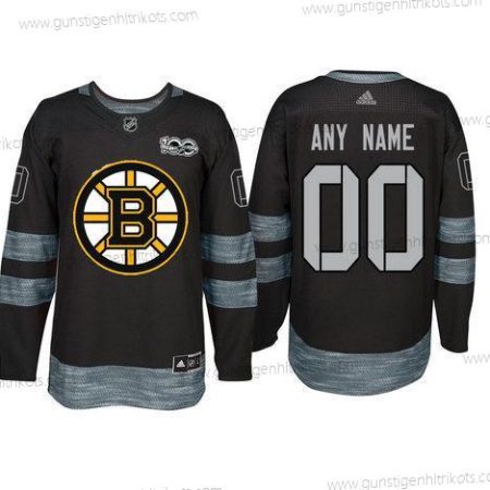 Adidas Boston Bruins Personalisiertes 1917-2017 100th Jahrestag Strickerei NHL Trikots – Schwarz