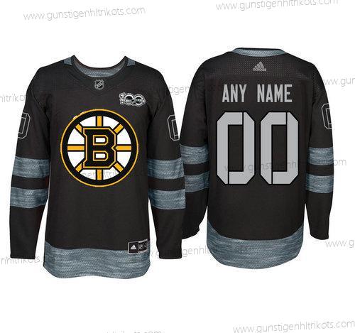 Adidas Boston Bruins Personalisiertes 1917-2017 100th Jahrestag Strickerei NHL Trikots – Schwarz