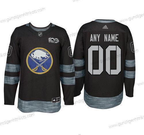 Adidas Buffalo Sabres Personalisiertes 1917-2017 100th Jahrestag Strickerei NHL Trikots – Schwarz