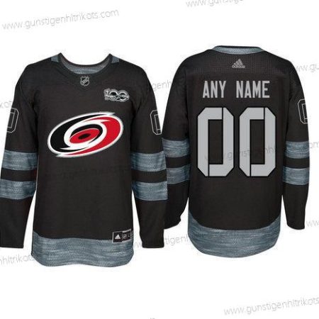 Adidas Carolina Hurricanes Personalisiertes 1917-2017 100th Jahrestag Strickerei NHL Trikots – Schwarz