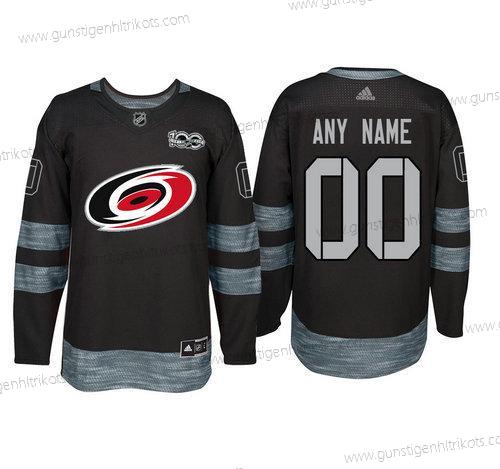 Adidas Carolina Hurricanes Personalisiertes 1917-2017 100th Jahrestag Strickerei NHL Trikots – Schwarz