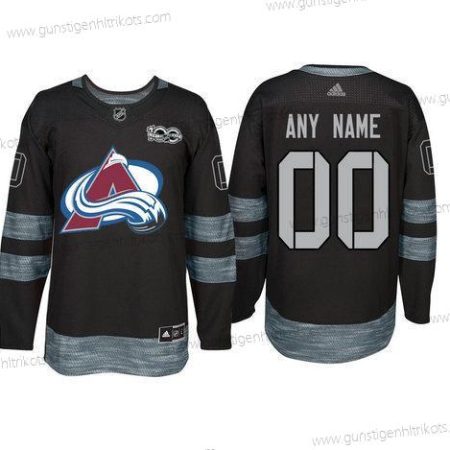 Adidas Colorado Avalanche Personalisiertes 1917-2017 100th Jahrestag Strickerei NHL Trikots – Schwarz