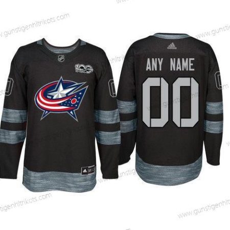 Adidas Columbus Blue Jackets Personalisiertes 1917-2017 100th Jahrestag Strickerei NHL Trikots – Schwarz