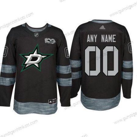 Adidas Dallas Stars Personalisiertes 1917-2017 100th Jahrestag Strickerei NHL Trikots – Schwarz