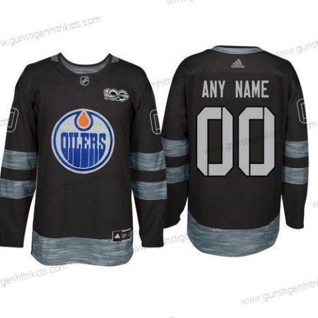 Adidas Edmonton Oilers Personalisiertes 1917-2017 100th Jahrestag Strickerei NHL Trikots – Schwarz