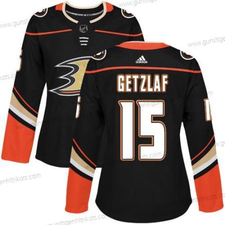 Adidas Frauen Anaheim Ducks #15 Ryan Getzlaf Heimtrikots Authentisch Strickerei NHL Trikots – Schwarz