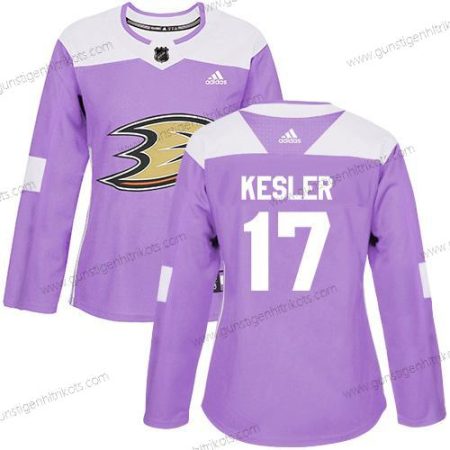 Adidas Frauen Anaheim Ducks #17 Ryan Kesler Authentisch Bekämpft Krebs Strickerei NHL Trikots – Lila