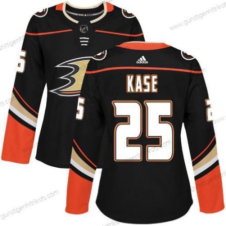 Adidas Frauen Anaheim Ducks #25 Ondrej Kase Heimtrikots Authentisch Strickerei NHL Trikots – Schwarz