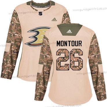 Adidas Frauen Anaheim Ducks #26 Brandon Montour Authentisch 2017 Veterans Day Strickerei NHL Trikots – Tarnfarbe