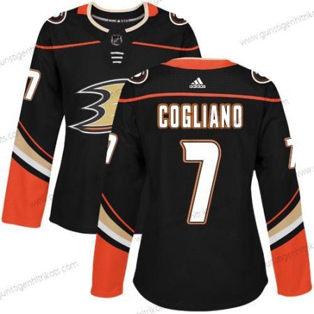 Adidas Frauen Anaheim Ducks #7 Andrew Cogliano Heimtrikots Authentisch Strickerei NHL Trikots – Schwarz