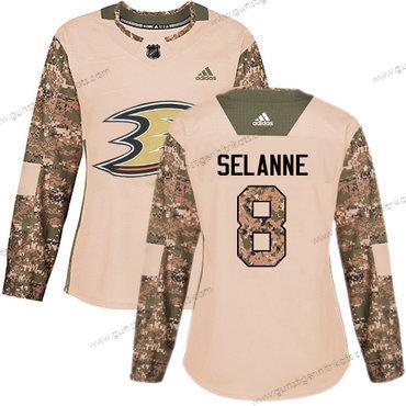 Adidas Frauen Anaheim Ducks #8 Teemu Selanne Authentisch 2017 Veterans Day Strickerei NHL Trikots – Tarnfarbe