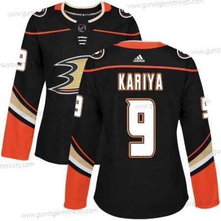 Adidas Frauen Anaheim Ducks #9 Paul Kariya Heimtrikots Authentisch Strickerei NHL Trikots – Schwarz