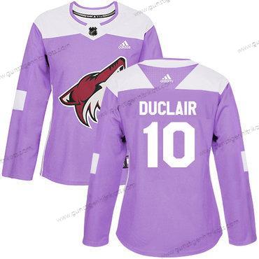 Adidas Frauen Arizona Coyotes #10 Anthony Duclair Authentisch Bekämpft Krebs Strickerei NHL Trikots – Lila