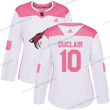 Adidas Frauen Arizona Coyotes #10 Anthony Duclair Authentisch Strickerei NHL Trikots – Weiß Rosa