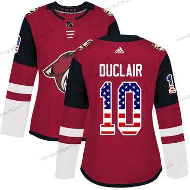 Adidas Frauen Arizona Coyotes #10 Anthony Duclair Heimtrikots Authentisch USA Flag Strickerei NHL Trikots – Rot