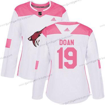 Adidas Frauen Arizona Coyotes #19 Shane Doan Authentisch Strickerei NHL Trikots – Weiß Rosa