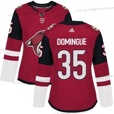 Adidas Frauen Arizona Coyotes #35 Louis Domingue Heimtrikots Authentisch Strickerei NHL Trikots – Rot