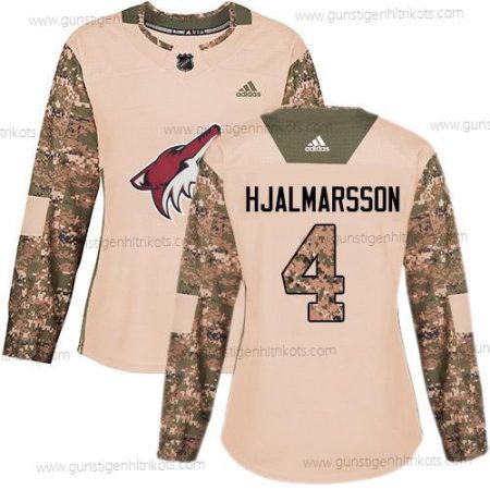 Adidas Frauen Arizona Coyotes #4 Niklas Hjalmarsson Authentisch 2017 Veterans Day Strickerei NHL Trikots – Tarnfarbe