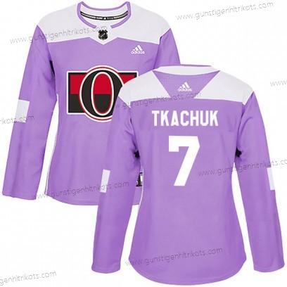 Adidas Frauen Authentisch Ottawa Senators #7 Brady Tkachuk Bekämpft Krebs Praxis Trikots – Lila