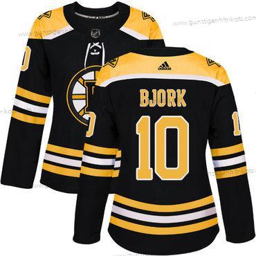 Adidas Frauen Boston Bruins #10 Anders Bjork Heimtrikots Authentisch Strickerei NHL Trikots – Schwarz