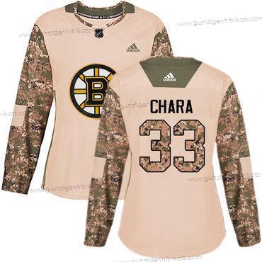 Adidas Frauen Boston Bruins #33 Zdeno Chara Authentisch 2017 Veterans Day Strickerei NHL Trikots – Tarnfarbe