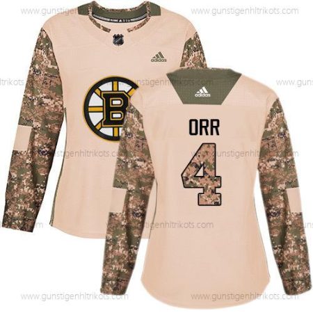 Adidas Frauen Boston Bruins #4 Bobby Orr Authentisch 2017 Veterans Day Strickerei NHL Trikots – Tarnfarbe