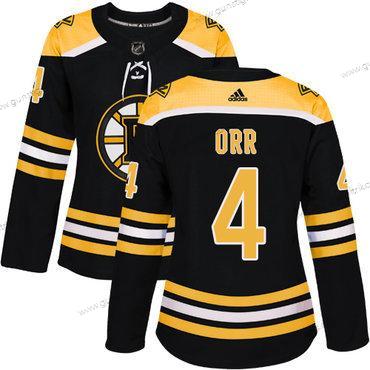 Adidas Frauen Boston Bruins #4 Bobby Orr Heimtrikots Authentisch Strickerei NHL Trikots – Schwarz