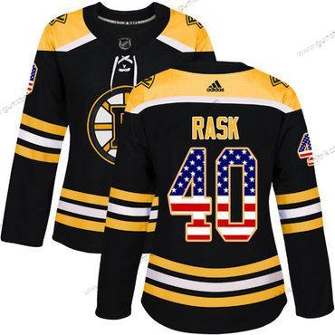 Adidas Frauen Boston Bruins #40 Tuukka Rask Heimtrikots Authentisch USA Flag Strickerei NHL Trikots – Schwarz