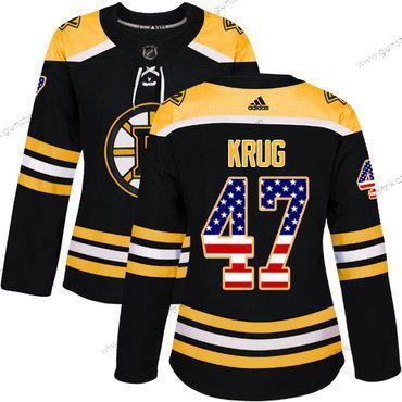 Adidas Frauen Boston Bruins #47 Torey Krug Heimtrikots Authentisch USA Flag Strickerei NHL Trikots – Schwarz