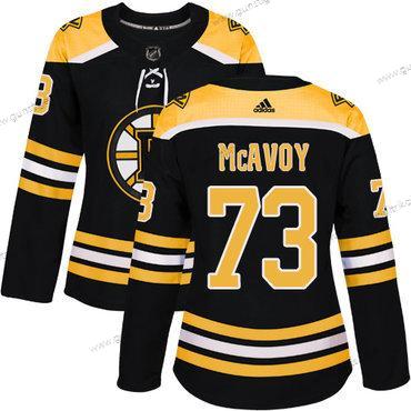 Adidas Frauen Boston Bruins #73 Charlie Mcavoy Heimtrikots Authentisch Strickerei NHL Trikots – Schwarz