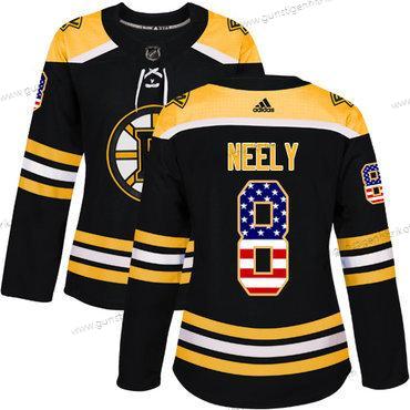 Adidas Frauen Boston Bruins #8 Cam Neely Heimtrikots Authentisch USA Flag Strickerei NHL Trikots – Schwarz