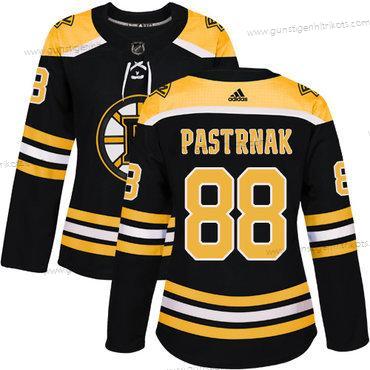 Adidas Frauen Boston Bruins #88 David Pastrnak Heimtrikots Authentisch Strickerei NHL Trikots – Schwarz