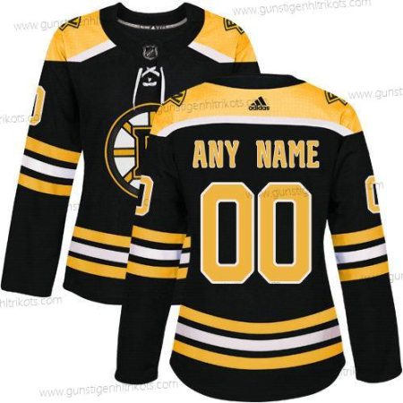 Adidas Frauen Boston Bruins Personalisiertes Authentisch Heimtrikots NHL Trikots – Schwarz