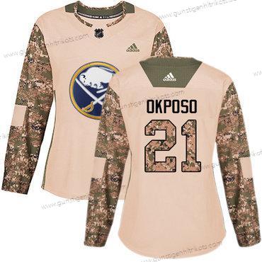 Adidas Frauen Buffalo Sabres #21 Kyle Okposo Authentisch 2017 Veterans Day Strickerei NHL Trikots – Tarnfarbe