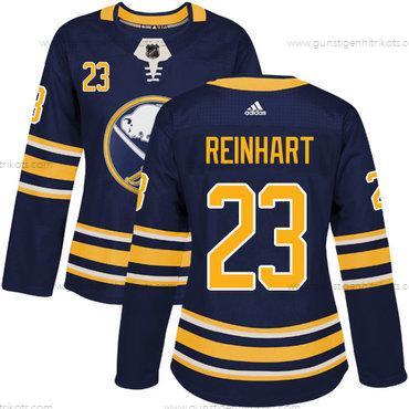 Adidas Frauen Buffalo Sabres #23 Sam Reinhart Heimtrikots Authentisch Strickerei NHL Trikots – Marineblau Blau