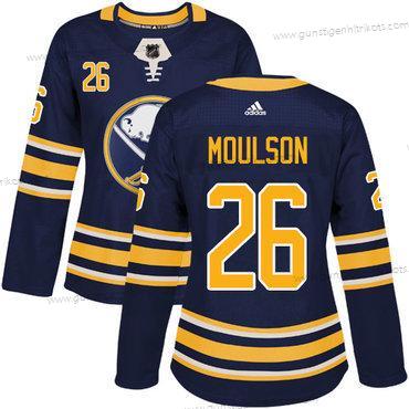 Adidas Frauen Buffalo Sabres #26 Matt Moulson Heimtrikots Authentisch Strickerei NHL Trikots – Marineblau Blau