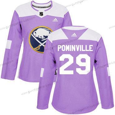 Adidas Frauen Buffalo Sabres #29 Jason Pominville Authentisch Bekämpft Krebs Strickerei NHL Trikots – Lila