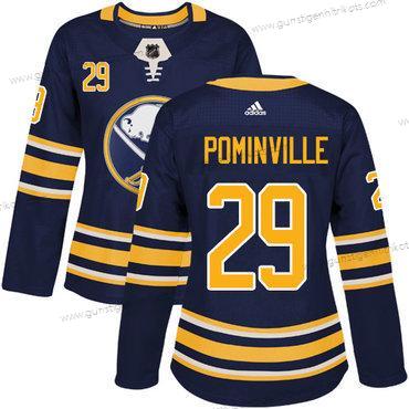 Adidas Frauen Buffalo Sabres #29 Jason Pominville Heimtrikots Authentisch Strickerei NHL Trikots – Marineblau Blau