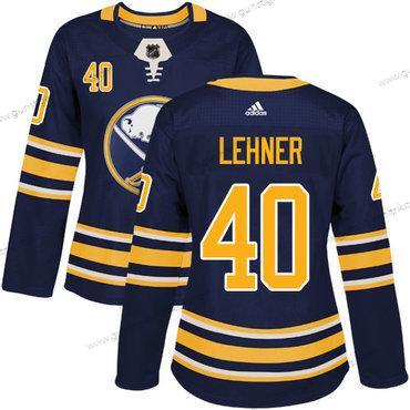 Adidas Frauen Buffalo Sabres #40 Robin Lehner Heimtrikots Authentisch Strickerei NHL Trikots – Marineblau Blau