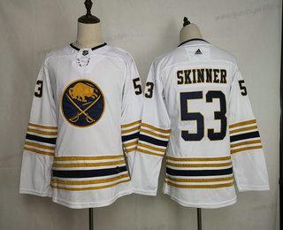 Adidas Frauen Buffalo Sabres #53 Jeff Skinner With 50Th Jahrestag Strickerei NHL Trikots – Weiß Gold