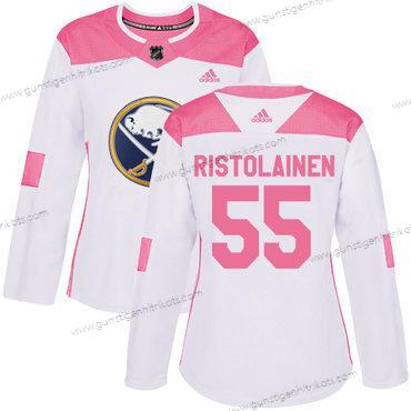 Adidas Frauen Buffalo Sabres #55 Rasmus Ristolainen Authentisch Strickerei NHL Trikots – Weiß Rosa