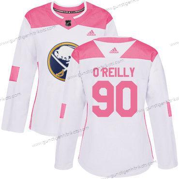 Adidas Frauen Buffalo Sabres #90 Ryan O’Reilly Authentisch Strickerei NHL Trikots – Weiß Rosa