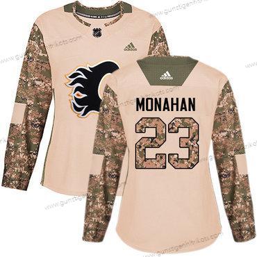 Adidas Frauen Calgary Flames #23 Sean Monahan Authentisch 2017 Veterans Day Strickerei NHL Trikots – Tarnfarbe