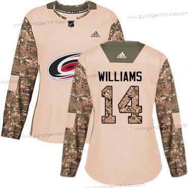 Adidas Frauen Carolina Hurricanes #14 Justin Williams Authentisch 2017 Veterans Day Strickerei NHL Trikots – Tarnfarbe