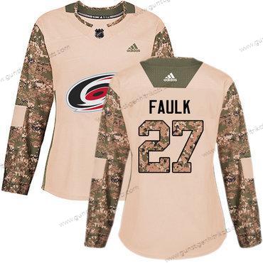 Adidas Frauen Carolina Hurricanes #27 Justin Faulk Authentisch 2017 Veterans Day Strickerei NHL Trikots – Tarnfarbe