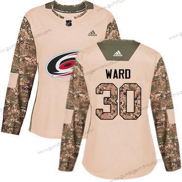 Adidas Frauen Carolina Hurricanes #30 Cam Ward Authentisch 2017 Veterans Day Strickerei NHL Trikots – Tarnfarbe