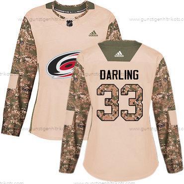 Adidas Frauen Carolina Hurricanes #33 Scott Darling Authentisch 2017 Veterans Day Strickerei NHL Trikots – Tarnfarbe