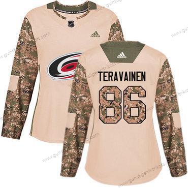 Adidas Frauen Carolina Hurricanes #86 Teuvo Teravainen Authentisch 2017 Veterans Day Strickerei NHL Trikots – Tarnfarbe