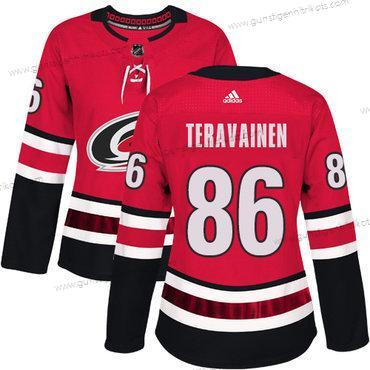 Adidas Frauen Carolina Hurricanes #86 Teuvo Teravainen Heimtrikots Authentisch Strickerei NHL Trikots – Rot